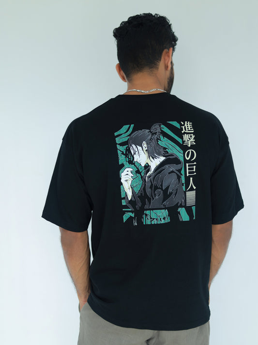 Attack on Titan Anime Fivesleeve Tshirt Black - outwearo