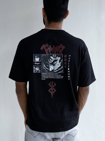 Berserk Oversized Tshirt Black - outwearo