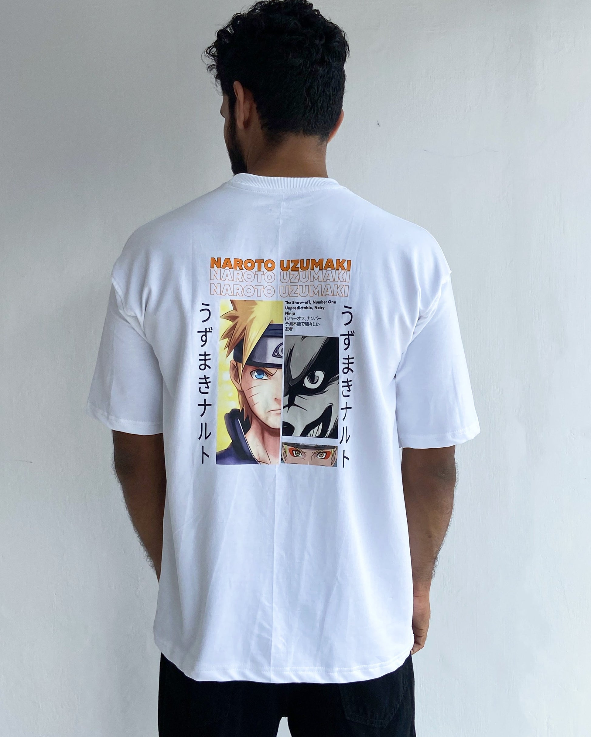 Naruto Anime Oversize Tshirt White - outwearo