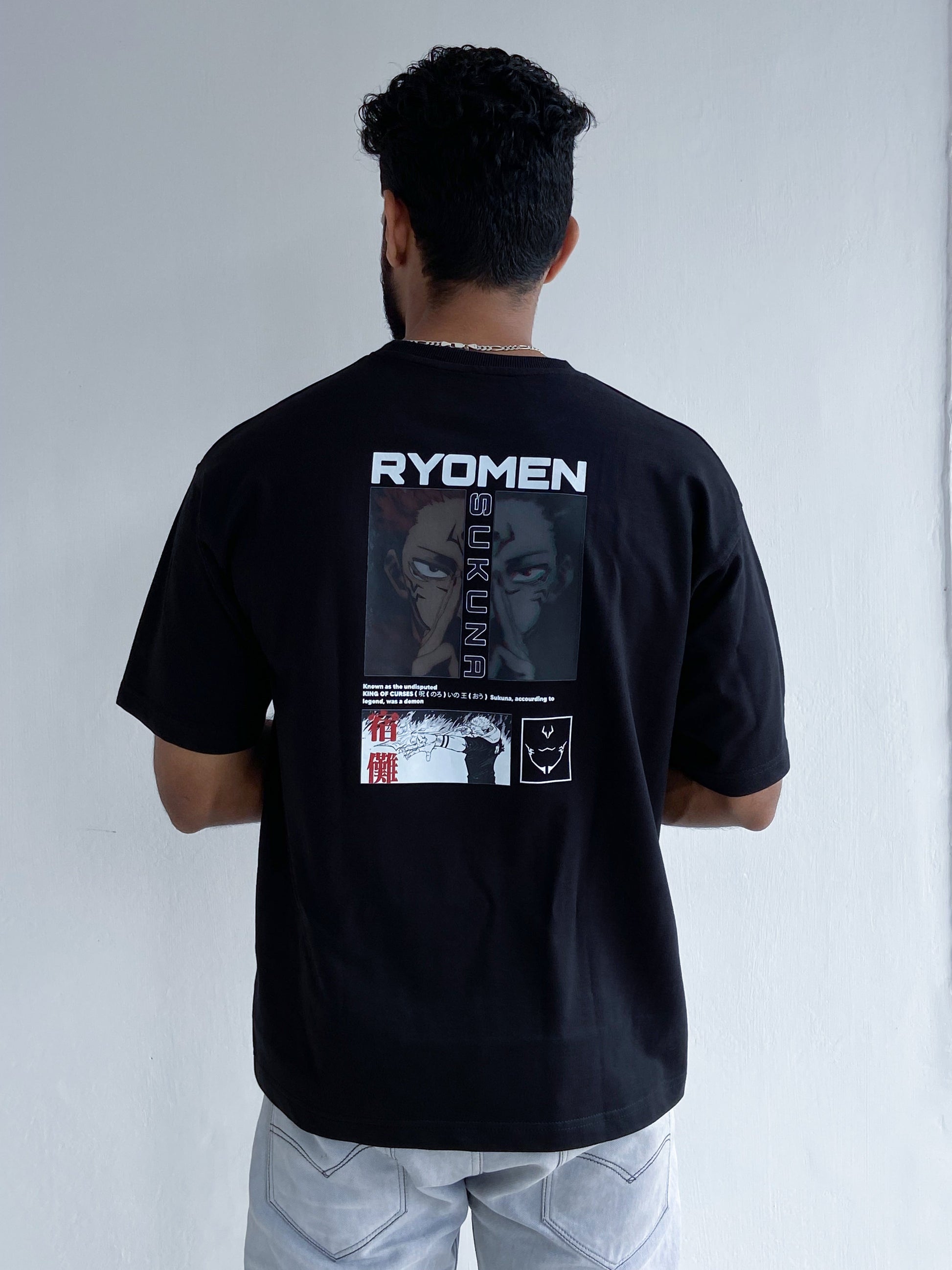 Ryomen Sukuna Oversized Tshirt Black - outwearo