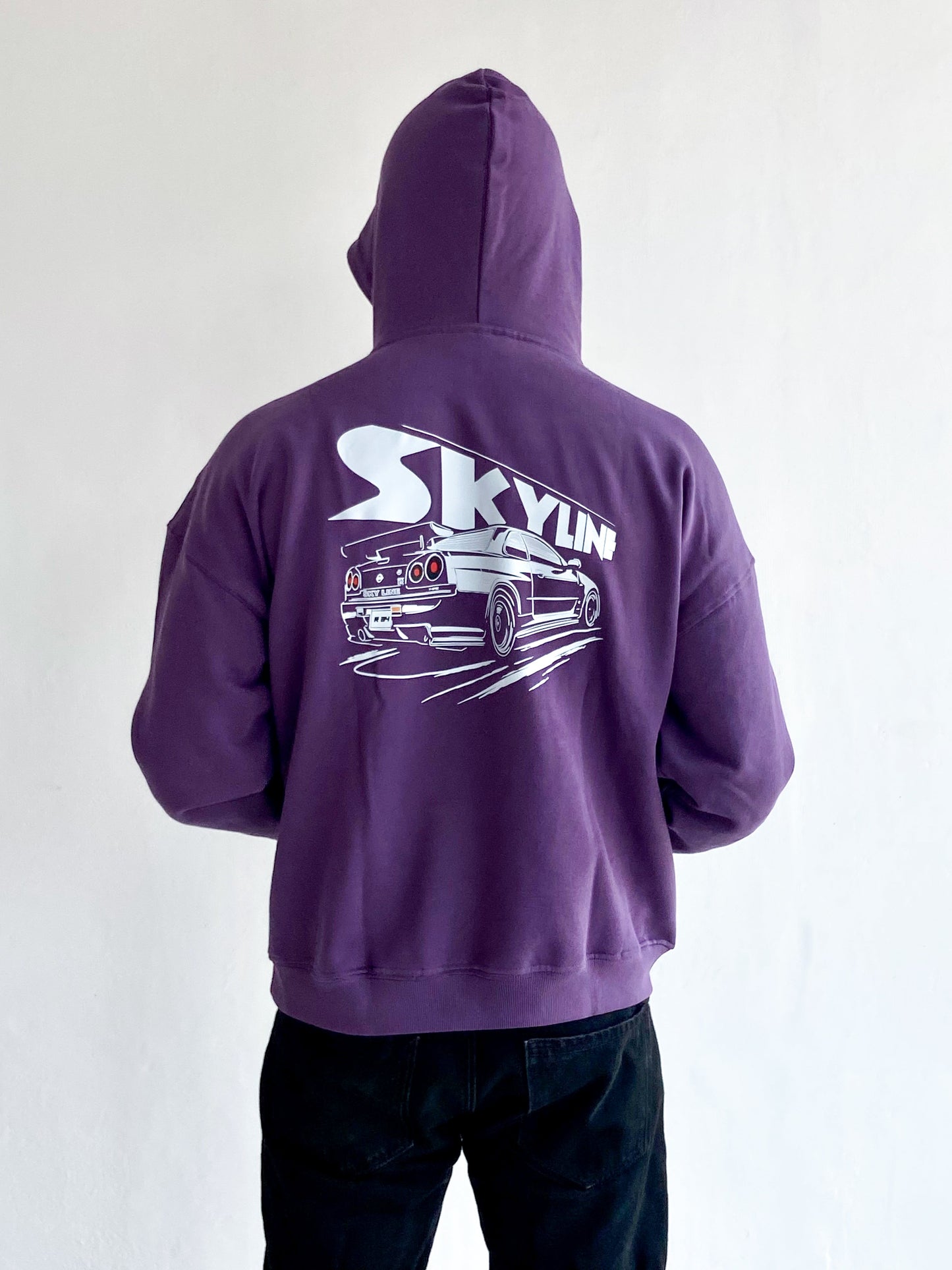 Skyline Oversized Hoodie Purple - outwearo