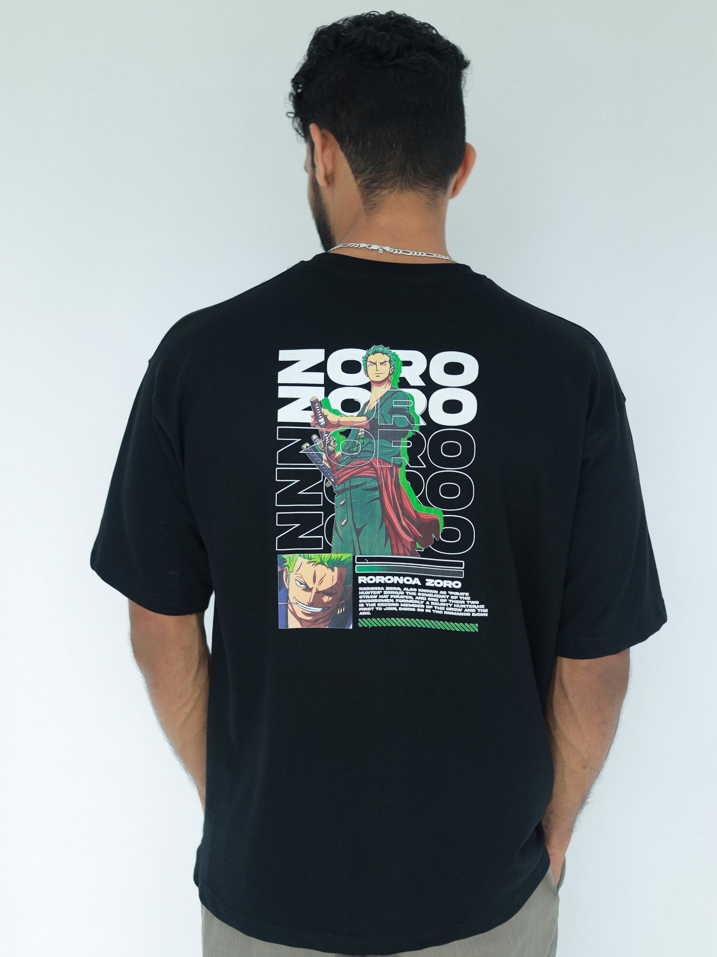 ZORO Anime Fivesleeve Tshirt Black - outwearo