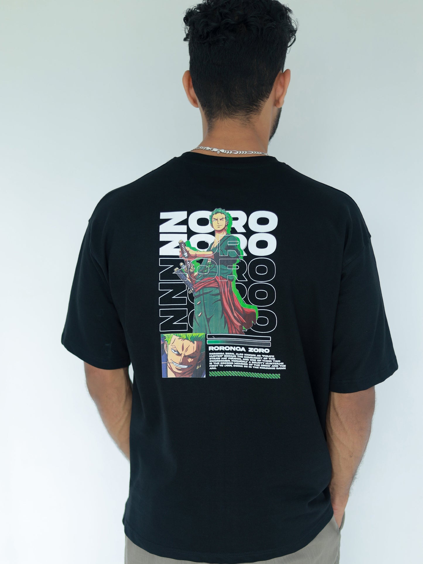 ZORO Anime Fivesleeve Tshirt Black - outwearo