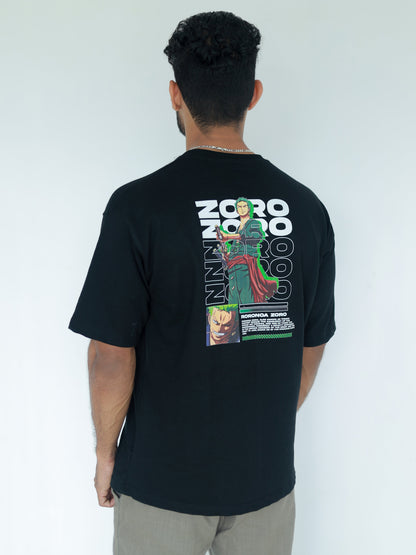 ZORO Anime Fivesleeve Tshirt Black - outwearo